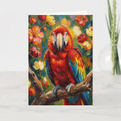 Carte Pretty Impasto Macaw Parrot | Thinking About You (Devant)