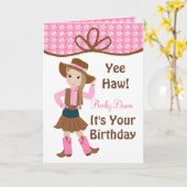 Carte Pretty Lil' Cowgirl (Fleur jaune)