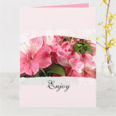 Carte Pretty Pink Flower Folded Greeting Card (Fleur jaune)