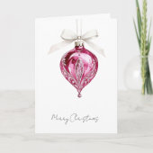 Carte Pretty Pink Glam Christmas Ornament (Devant)