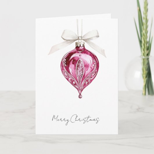 Carte Pretty Pink Glam Christmas Ornament (Devant)