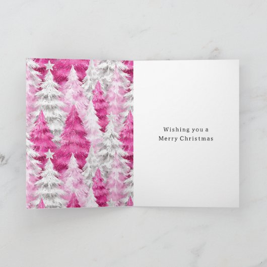 Carte Pretty Pink Glam Christmas Ornament (Intérieur)