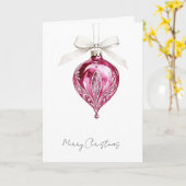 Carte Pretty Pink Glam Christmas Ornament (Fleur jaune)