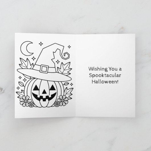 Carte Pretty Pink Halloween Pumpkin Jack-o-lantern (Intérieur)