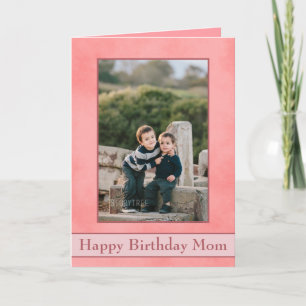 Carte Pretty Pink Happy Birthday Mom Photo
