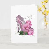 Carte Pretty pink Hi Heel Rose (Fleur jaune)