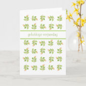 Carte Pretty Pink Rosebuds Flemish Greeting Birthday (Fleur jaune)
