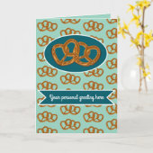 Carte Pretzel Party : Tying Knot Turquoise et Aqua perso (Fleur jaune)