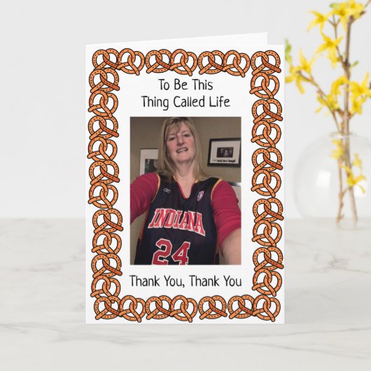 Carte Pretzel pour la retraite de Deb (Fleur jaune)