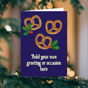 Carte Pretzels de Noël avec Holly - ajouter du texte