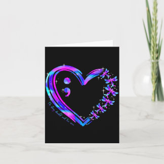 Carte Prevention awareness teal purple heart dragonfly 