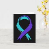 Carte Prévention du suicide Perte de conjoint Turquoise (Fleur jaune)