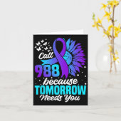 Carte Prévention du suicide Sensibilisation Santé mental (Fleur jaune)