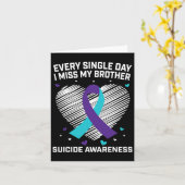 Carte Prévention turquoise de la sensibilisation au suic (Fleur jaune)