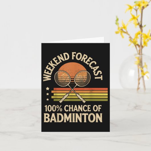 Carte Prévisions de week-end 100% de chance de badminton (Fleur jaune)