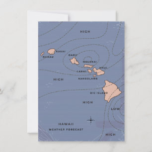 Carte Prévisions météo vintage d'Hawaii