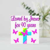 CARTE PRIER DIEU 90E ANNIVERSAIRE (Debout devant)