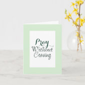 Carte Prière Bible Verse Prière chrétienne Vert et Blanc (Fleur jaune)