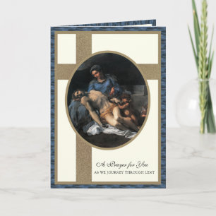 Carte Prière catholique de la Pietà de Carême Vierge Mar