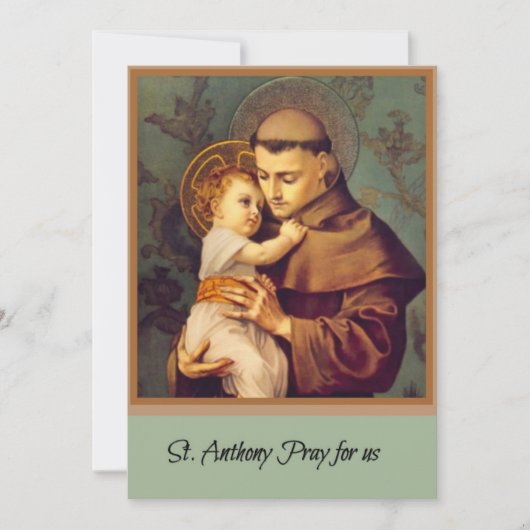 Carte Prière catholique de St. Anthony (Devant)
