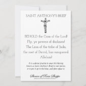 Carte Prière catholique de St. Anthony (Dos)