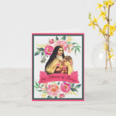 Carte Prière catholique Sainte-Thérèse Novena (Fleur jaune)