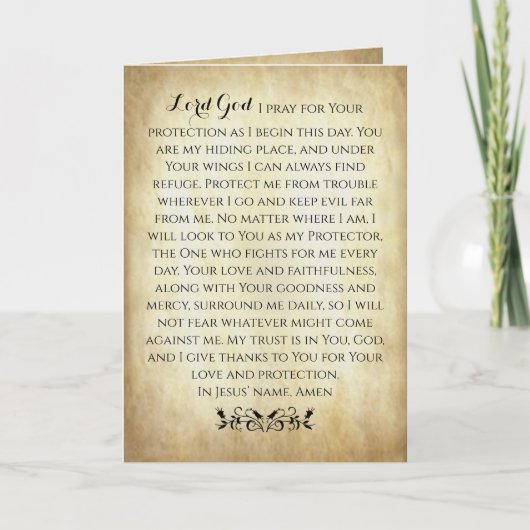 Carte Prière chrétienne pour la protection (Devant)