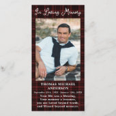 Carte Prière commémorative Funérailles Signet Bourgogne (Devant)