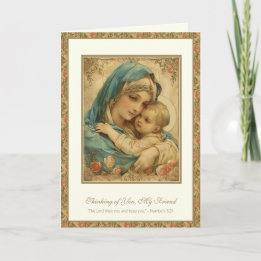 Carte Prière d'amitié religieuse Marie et Jésus bénis