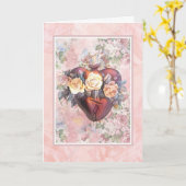 Carte Prière d'amitié religieuse Vierge Marie Coeur (Fleur jaune)