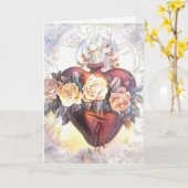 Carte Prière d'amitié religieuse Vierge Marie Vintage (Fleur jaune)