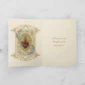 Carte Prière d'amitié religieuse Vierge Marie Vintage (Intérieur)