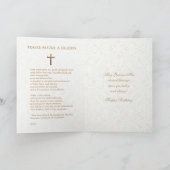Carte Prière d'anniversaire catholique devant un crucifi (Intérieur)