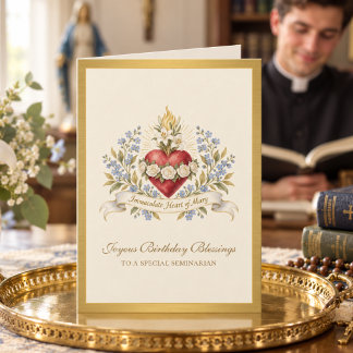Carte Prière d'anniversaire de séminariste catholique Vi