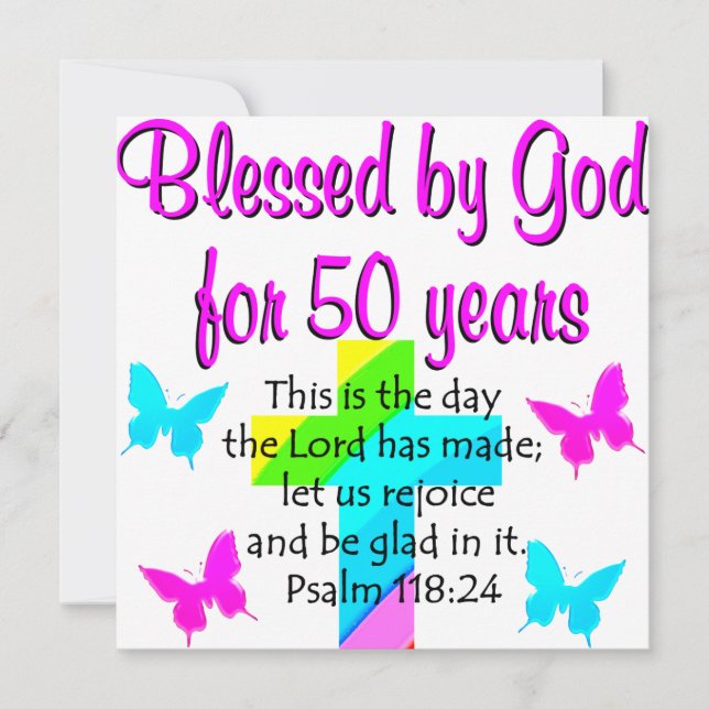 CARTE PRIÈRE DE 50 ANS (Devant)