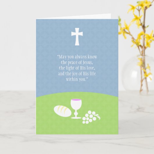 Carte Prière de communion (Fleur jaune)