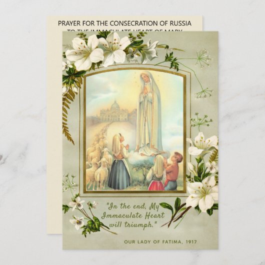 Carte Prière de consécration Immaculée Vierge Marie (Devant / Derrière)