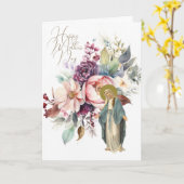 Carte Prière de la Fête des mères florales religieuses (Fleur jaune)