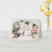 Carte Prière de la Première Sainte Communion Catholique  (Fleur jaune)