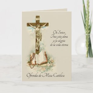 Carte Prière de l'offrande de la messe de sympathie cath