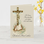 Carte Prière de l'offrande de la messe de sympathie cath (Fleur jaune)