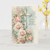 Carte Prière de l'offrande de la messe de sympathie cath (Fleur jaune)