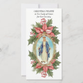 Carte Prière de Noël Notre-Dame de Grace Poinsettia (Dos)