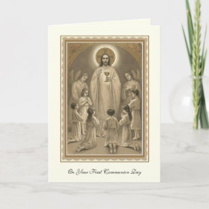 Carte Prière de première communion pour garçon ou fille
