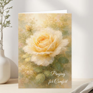 Carte Prière de réconfort Rose jaune chrétienne Sympathi