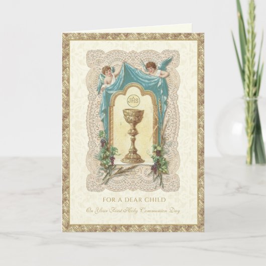 Carte Prière des Anges de la première sainte communion d (Devant)