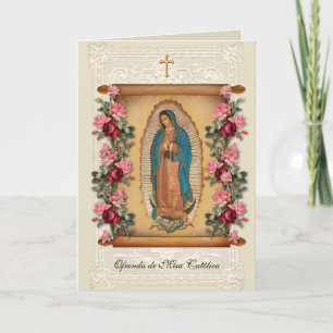 Carte Prière d'offertoire de la messe catholique espagno