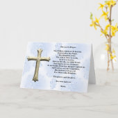 Carte Prière du Seigneur (bleu) (Fleur jaune)