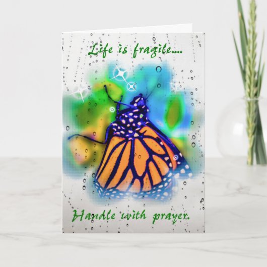 Carte Prière Encouragement Monarque Papillon (Devant)