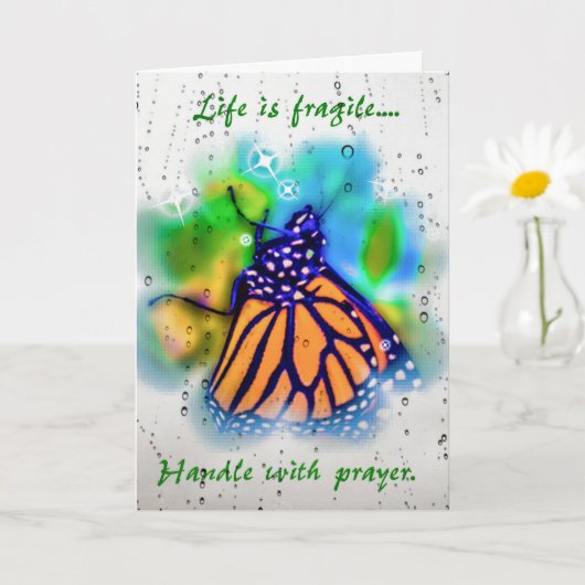 Carte Prière Encouragement Monarque Papillon (Petite plante)